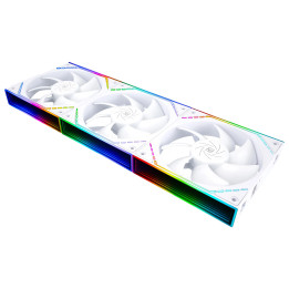 Комплект вентилатори Thermalright 3x120mm TL-M12QW x 3, White, Infinity Mirror, Daisy-Chain, A-RGB - TL-M12QW-3