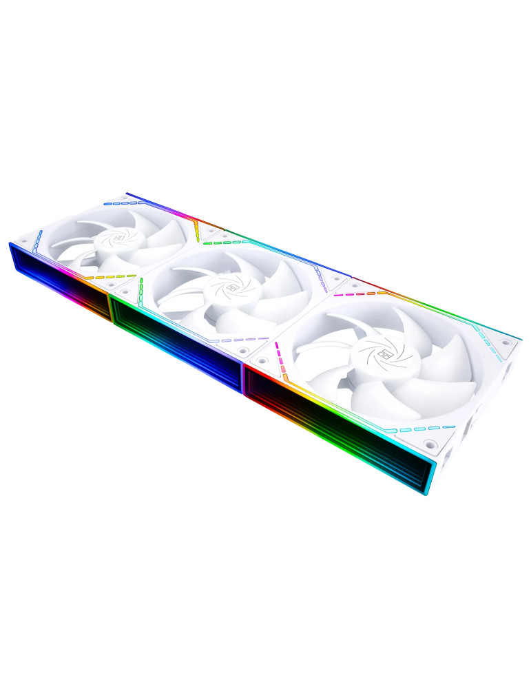 Комплект вентилатори Thermalright 3x120mm TL-M12QW x 3, White, Infinity Mirror, Daisy-Chain, A-RGB - TL-M12QW-3