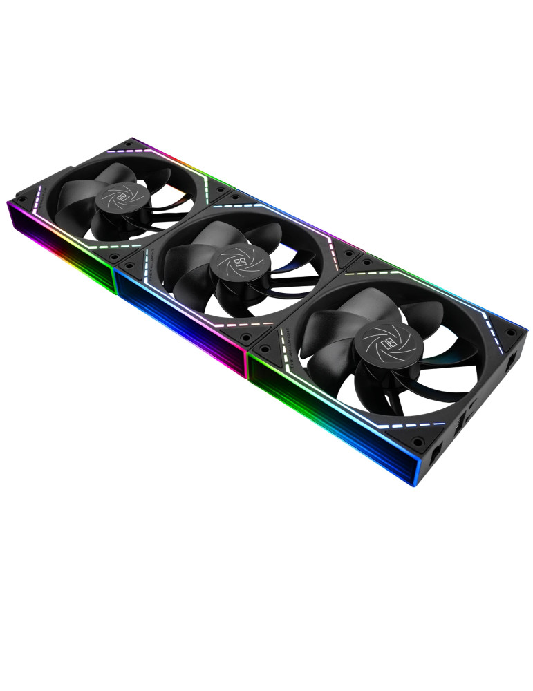Комплект вентилатори Thermalright 3x120mm TL-M12QR x 3, Reverse, Infinity Mirror, Daisy-Chain, A-RGB - TL-M12QR-3