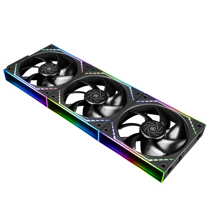 Комплект вентилатори Thermalright 3x120mm TL-M12Q x 3, Infinity Mirror, Daisy-Chain, A-RGB - TL-M12Q-3