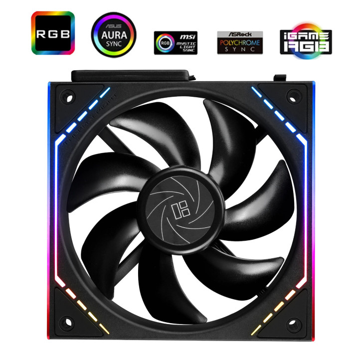 Комплект вентилатори Thermalright 3x120mm TL-M12Q x 3, Infinity Mirror, Daisy-Chain, A-RGB - TL-M12Q-3