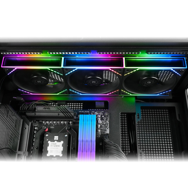 Комплект вентилатори Thermalright 3x120mm TL-M12Q x 3, Infinity Mirror, Daisy-Chain, A-RGB - TL-M12Q-3