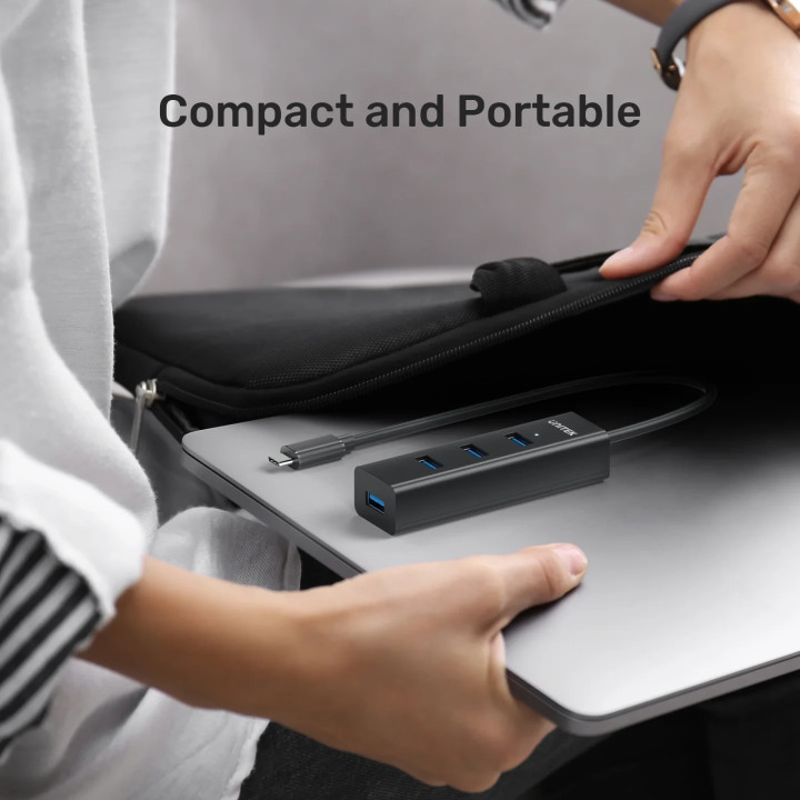 Хъб Unitek USB-C 4 port - 4 x USB3.0 Black - Y-3089Z01