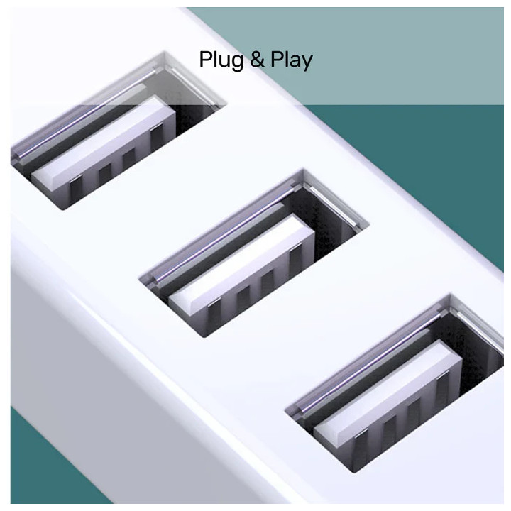 Хъб Unitek USB 2.0 HUB 4 port White - Y-2146