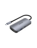 Докинг станция Unitek Type-C 5-in-1, uHUB P5 Trio D1051A - USB-C PD100W x 1, HDMI x 2, VGA, USB3.0 x 1