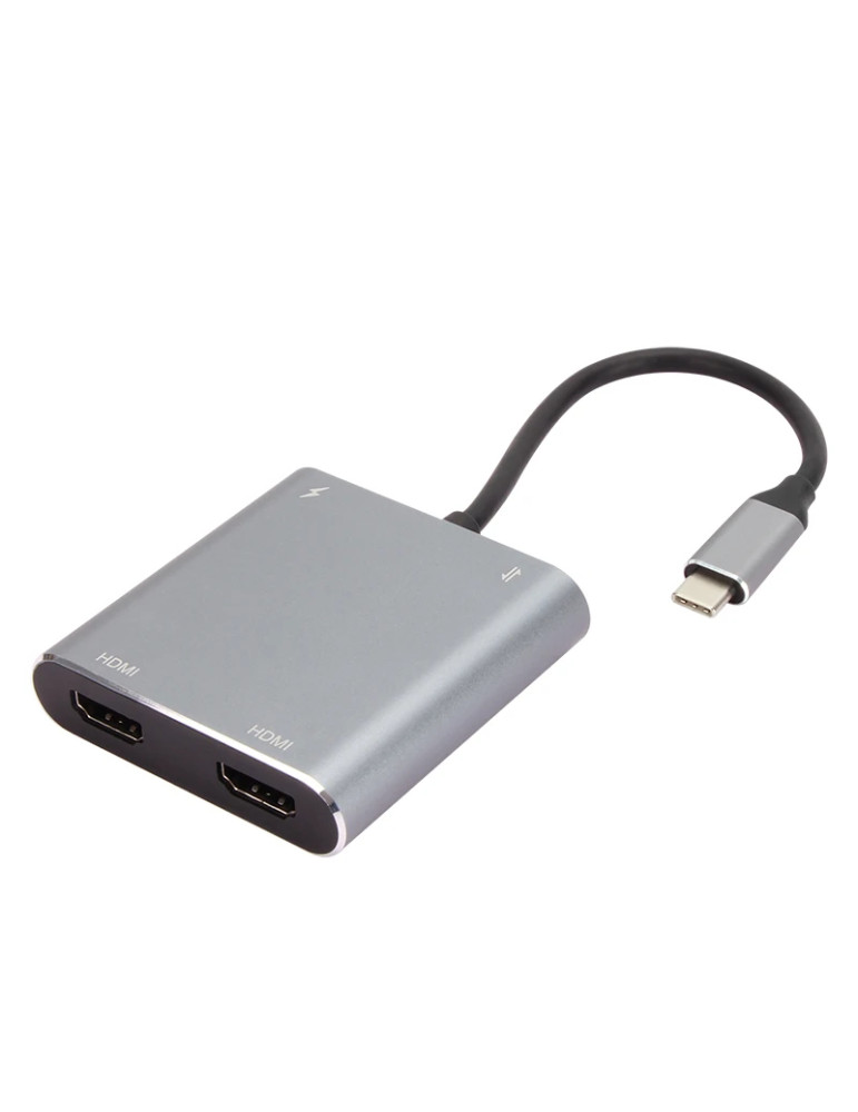 Докинг станция VCom USB-C 4-in-1 - CU450S - HDMI x 2, USB2.0, USB-C PD3.0 100W, MST