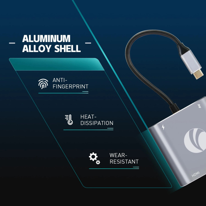 Докинг станция VCom USB-C 4-in-1 - CU450S - HDMI x 2, USB2.0, USB-C PD3.0 100W, MST
