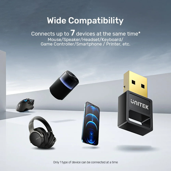 Bluetooth адаптер Unitek Bluetooth 5.3 USB adapter, Black - B105B