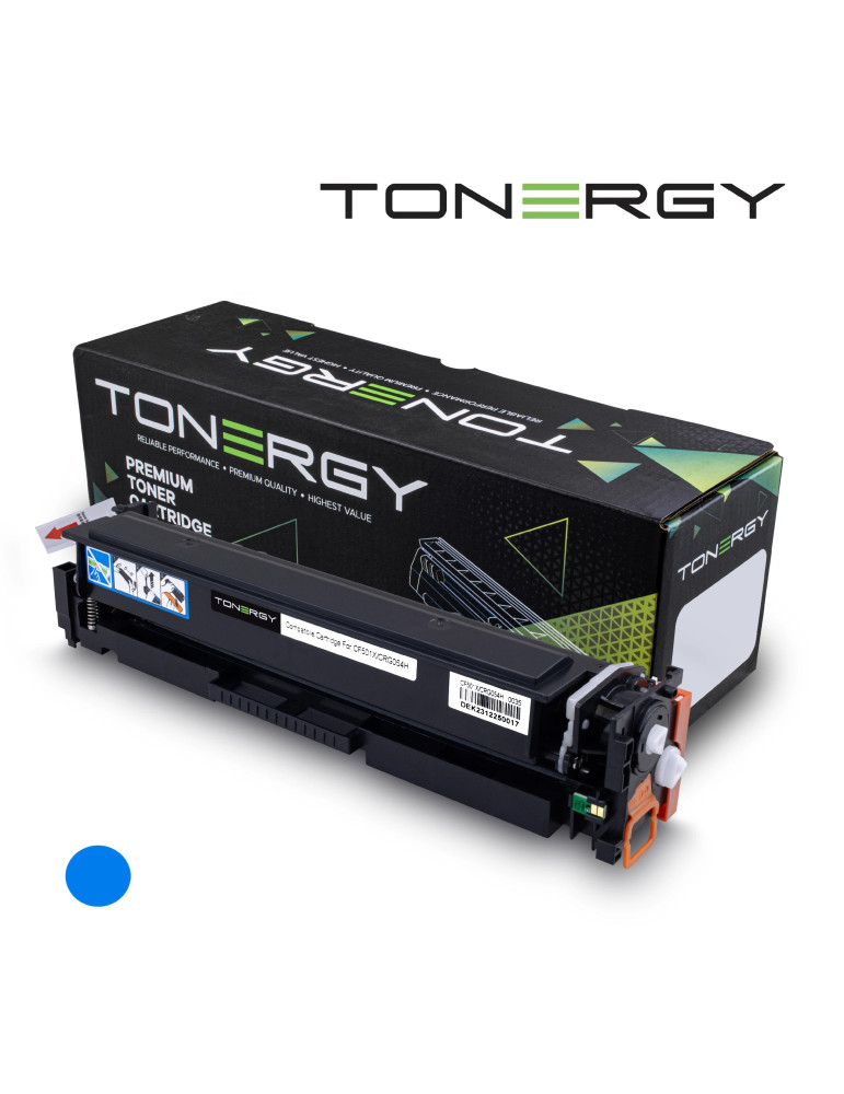 Съвместима тонер касета Tonergy HP 202X CF501X Canon CRG-054H Cyan, High Capacity 2.5K - TONERGY-CRG054H-C
