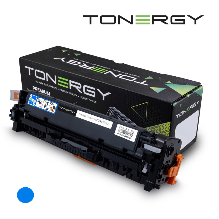 Съвместима тонер касета Tonergy HP 304A CC531A Canon CRG-718/CRG-318/CRG-418/CRG-118 Cyan, 2.8K - TONERGY-CC531A/CRG-718