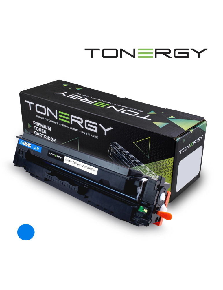 Съвместима тонер касета Tonergy HP 410X CF411X Canon CRG-046H Cyan, High Capacity 5K - TONERGY-CRG046H-C