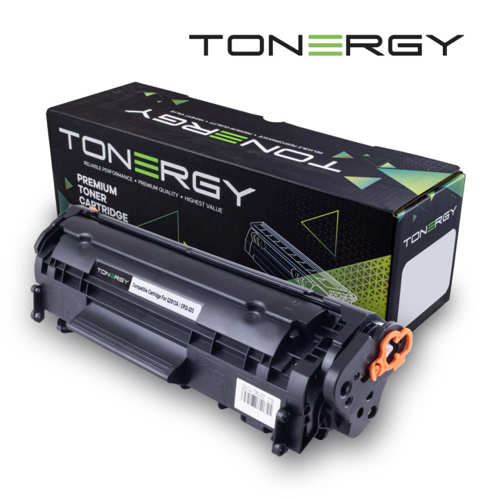 Съвместима тонер касета Tonergy HP 12A Q2612A Canon CRG-703 Black, 2k - TONERGY-Q2612A/CRG-703