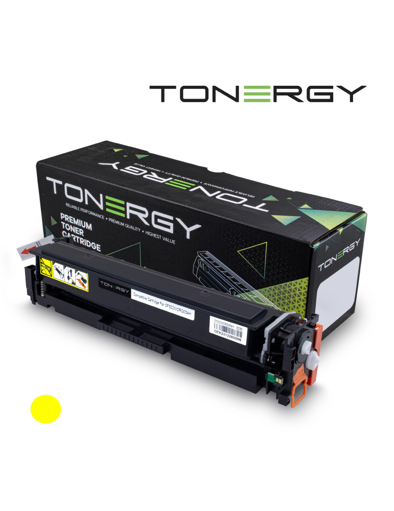 Съвместима тонер касета Tonergy HP 202X CF502X Canon CRG-054H Yellow, High Capacity 2.5K - TONERGY-CRG054H-Y