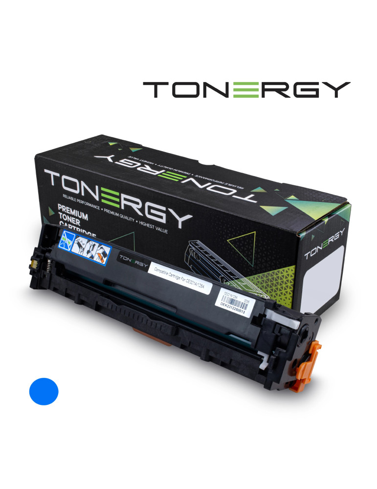 Съвместима тонер касета Tonergy HP 128A CE321A Cyan, Standard Capacity 1.3k - TONERGY-CE321A