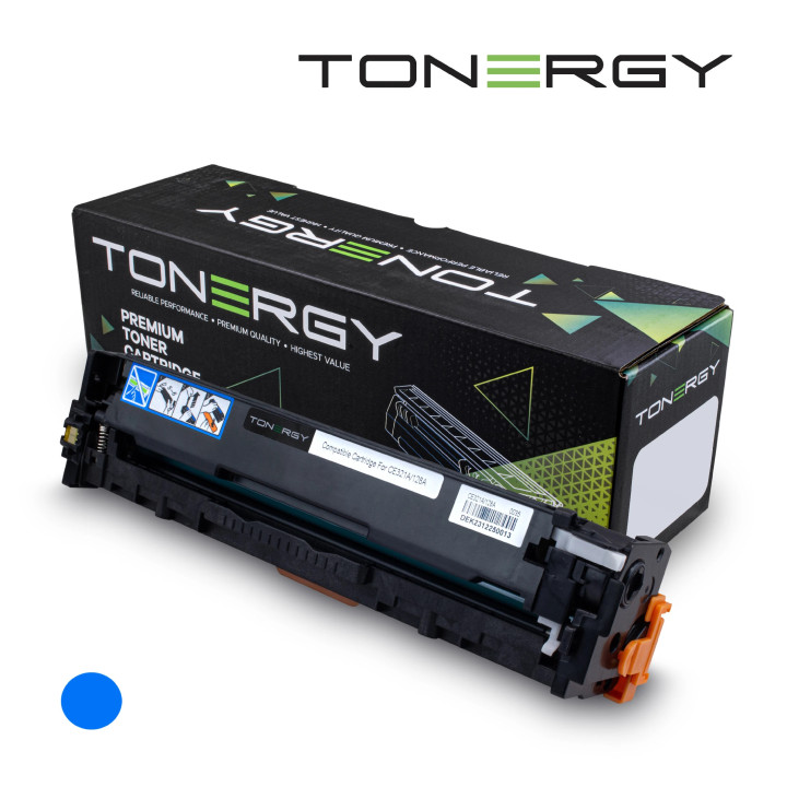 Съвместима тонер касета Tonergy HP 128A CE321A Cyan, Standard Capacity 1.3k - TONERGY-CE321A