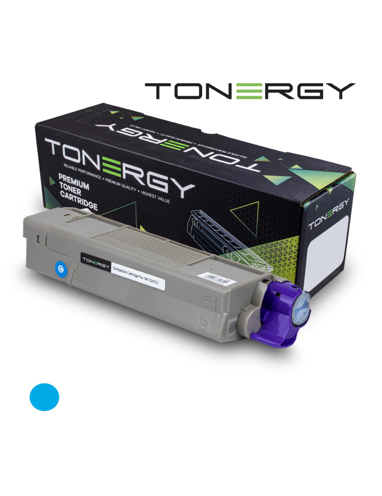 Съвместима тонер касета Tonergy OKI 44315303 Cyan, 6k - TONERGY-OKI-C610-C