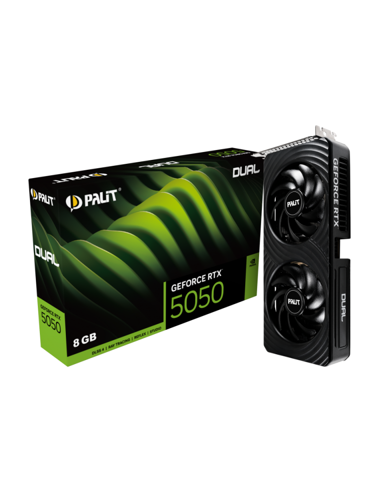 Видео карта Palit Nvidia GeForce RTX 5050 DUAL 8GB GDDR6, 128bit - NE65050019P1-GB2070D