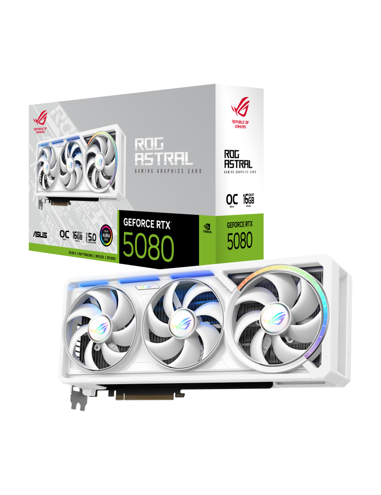 Видео карта Asus ROG ASTRAL GeForce RTX 5080 White Edition OC 16GB GDDR7 - 90YV0LV4-M0NA00