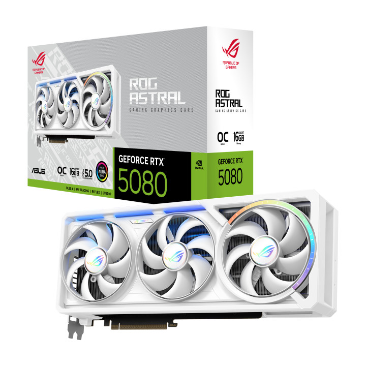 Видео карта Asus ROG ASTRAL GeForce RTX 5080 White Edition OC 16GB GDDR7 - 90YV0LV4-M0NA00