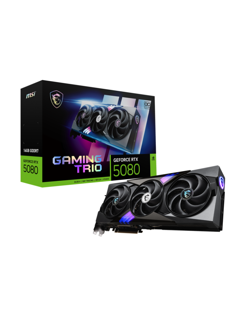 Видео карта MSI Nvidia GeForce RTX 5080 16G GAMING TRIO OC, 16GB GDDR7, 256bit - 912-V531-005