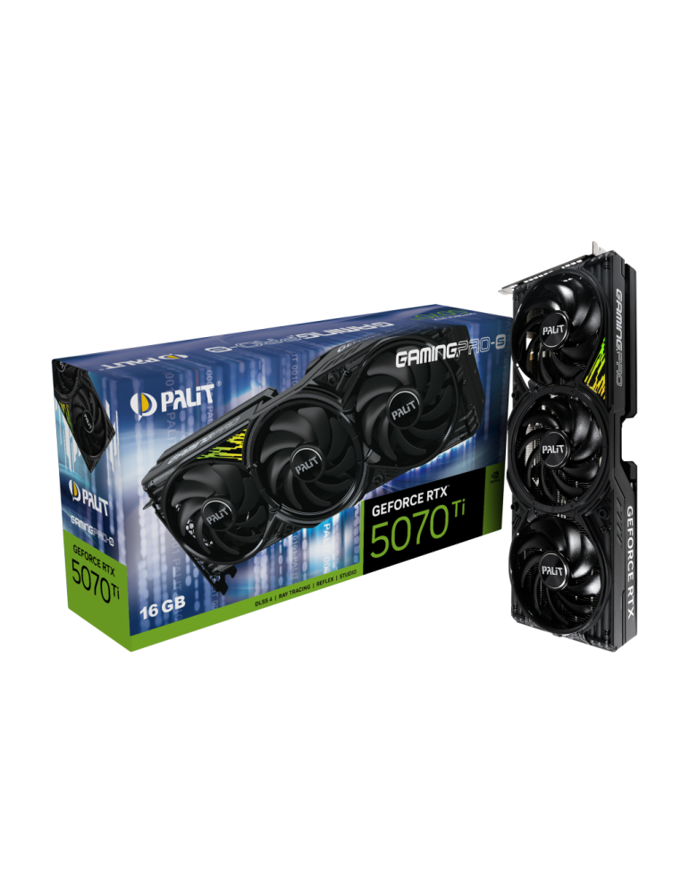 Видео карта Palit GeForce RTX 5070 Ti GamingPro-S 16GB GDDR7, 256 bit - NE7507T019T2-GB2031U