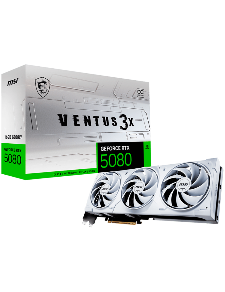 Видео карта MSI Nvidia GeForce RTX 5080 16G VENTUS 3X OC WHITE, 16GB GDDR7, 256bit