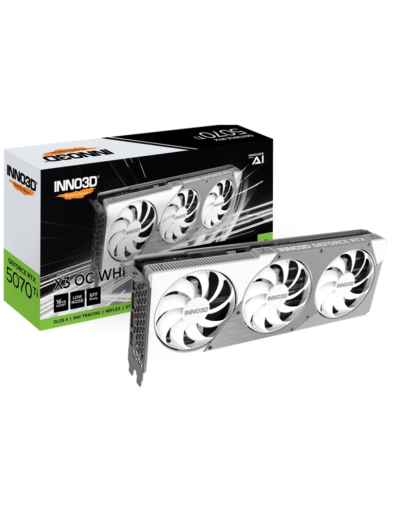 Видео карта Inno3D GeForce RTX 5070 Ti 16GB GDDR7 X3 OC White - N507T3-16D7X-176068W