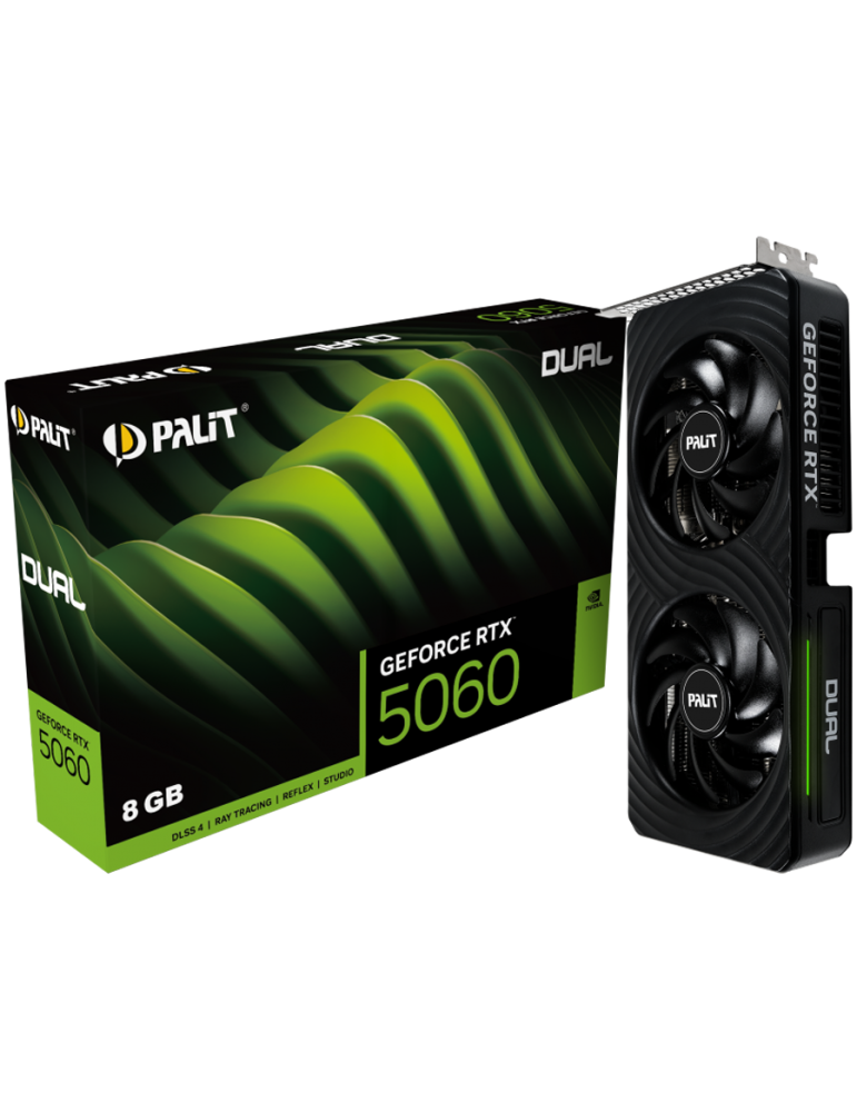 Видео карта Palit GeForce RTX 5060 Dual 8GB GDDR7, 128 bit - NE75060019P1-GB2063D