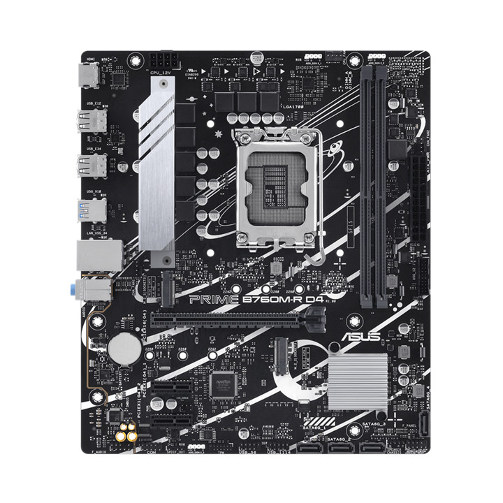 Дънна платка Asus PRIME B760M-R D4, LGA1700, DDR4 - 90MB1HA0-M0EAY0