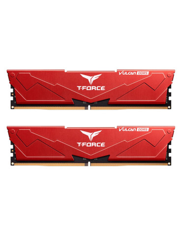 RAM памет Team Group 32GB(2x16GB) 6000MHz DDR5 T-Force Vulcan Red, CL30 - FLRD532G6000HC30DC01