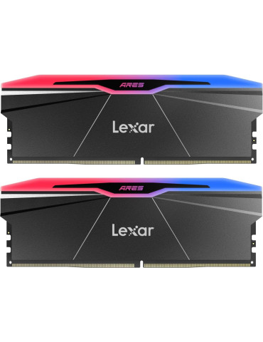 RAM памет Lexar 32GB(2x16GB) DDR5 6000MHz Ares CL28 1.35V Memory with heatsink and RGB lighting, Dual pack, Black Color - LD5U16G60C28BR-RGD