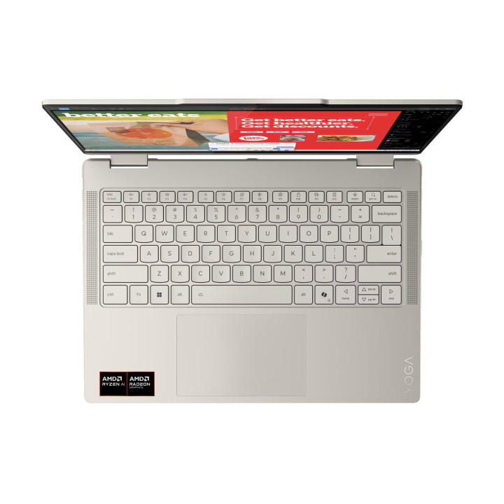 Лаптоп Lenovo Yoga 7 2in 1, AMD Ryzen AI 5 340, 14", 24GB RAM, 1TB SSD, Integrated AMD Radeon 840M Graphics, Win 11 Home - 83JR000XBM