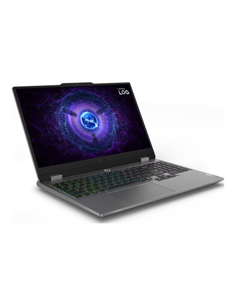 Лаптоп Lenovo LOQ Gaming, Intel Core i5-12450H, 15.6" FHD 144Hz sRGB, 16GB DDR5 RAM, 512GB SSD RTX3050 6GB, DOS, Luna Grey - 83GS002VBM