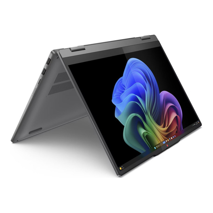 Лаптоп Lenovo IdeaPad 5 2in 1, Qualcomm Snapdragon X1P42100, 14" WUXGA OLED 400N Touch, 16GB DDR5 RAM, 1TB SSD, Win 11 Home, Luna Grey   Pen - 83GH002CBM