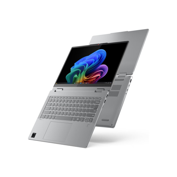 Лаптоп Lenovo IdeaPad 5 2in 1, Qualcomm Snapdragon X1P42100, 14" WUXGA OLED 400N Touch, 16GB DDR5 RAM, 1TB SSD, Win 11 Home, Luna Grey   Pen - 83GH002CBM