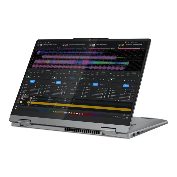 Лаптоп Lenovo IdeaPad 5 2in 1, Qualcomm Snapdragon X1P42100, 14" WUXGA OLED 400N Touch, 16GB DDR5 RAM, 1TB SSD, Win 11 Home, Luna Grey   Pen - 83GH002CBM