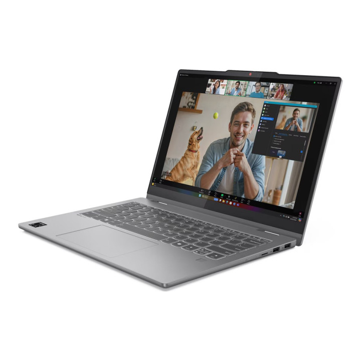 Лаптоп Lenovo IdeaPad 5 2in 1, Qualcomm Snapdragon X1P42100, 14" WUXGA OLED 400N Touch, 16GB DDR5 RAM, 1TB SSD, Win 11 Home, Luna Grey   Pen - 83GH002CBM