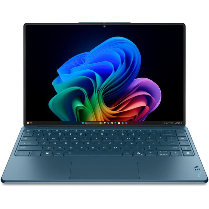 Лаптоп Lenovo Yoga Slim 9, Intel Core Ultra 7 258V, 14" WQUX OLED 400N 120Hz Touch, 32GB DDR5 RAM, 1TB SSD, Win 11 Pro, Tidal Teal - 83CX0016RM