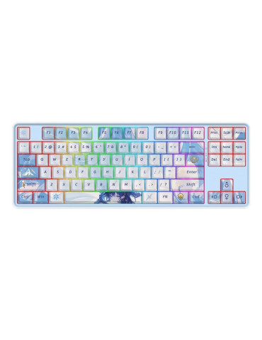 Bluetooth геймърска механична клавиатура Redragon Star Blade Pro, бял - K707AK-RGB-PRO