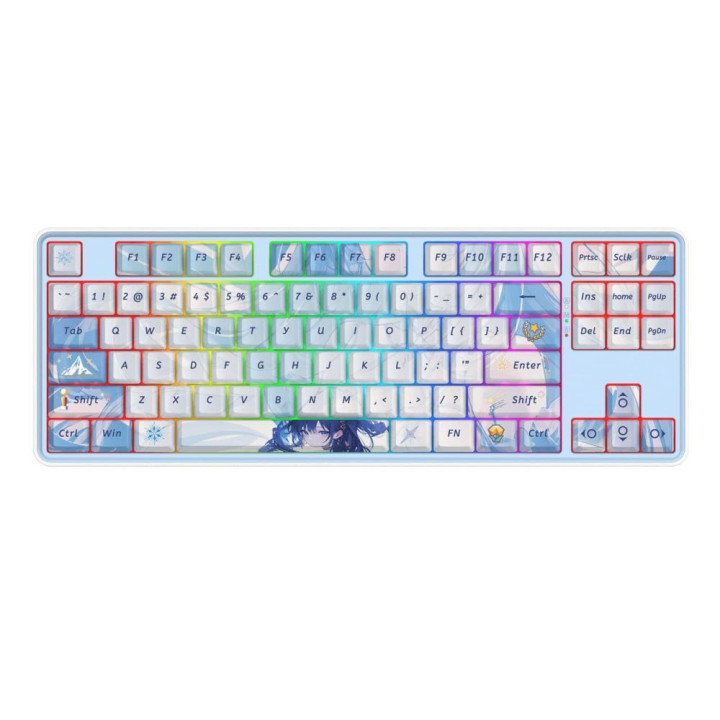 Bluetooth геймърска механична клавиатура Redragon Star Blade Pro, бял - K707AK-RGB-PRO
