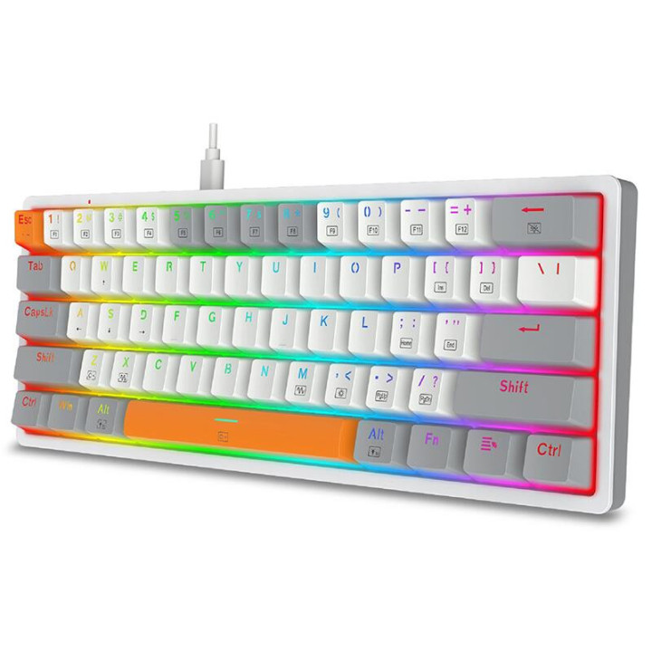 Механична геймърска клавиатура Redragon Akali, сива - K642WGO-RGB