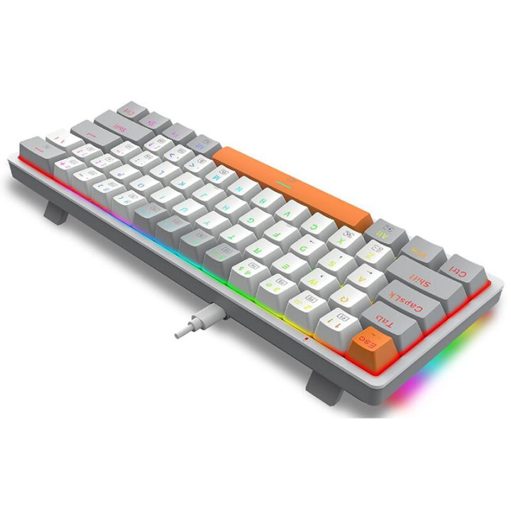 Механична геймърска клавиатура Redragon Akali, сива - K642WGO-RGB