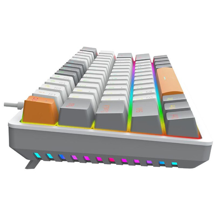 Механична геймърска клавиатура Redragon Akali, сива - K642WGO-RGB