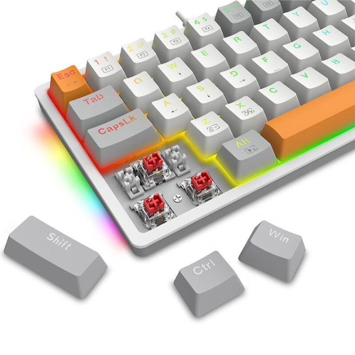Механична геймърска клавиатура Redragon Akali, сива - K642WGO-RGB