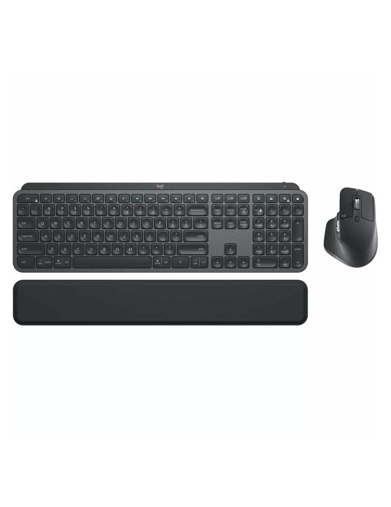 Комплект безжична клавиатура и мишка Logitech MX Keys S Combo USB-C rechargeable US, USB 920-011614 - черна