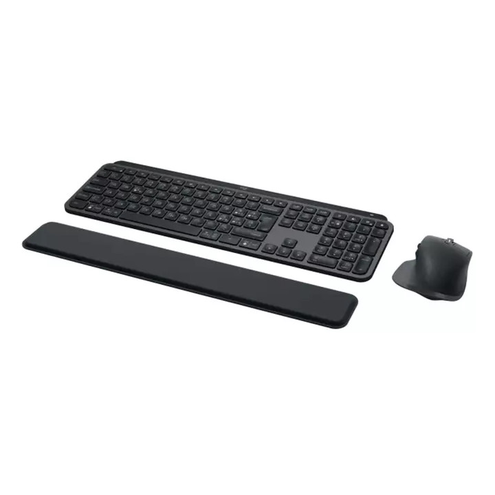 Комплект безжична клавиатура и мишка Logitech MX Keys S Combo USB-C rechargeable US, USB 920-011614 - черна