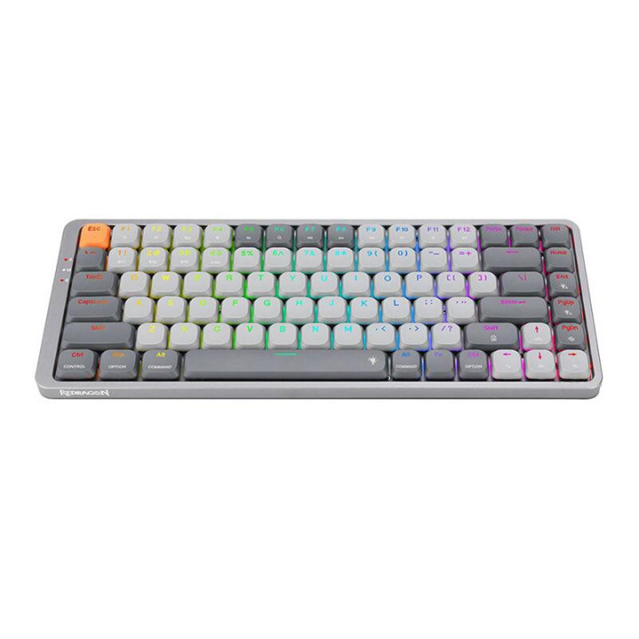 Bluetooth механична геймърска клавиатура Redragon Azure Red Switch, сива - K652GG-RGB-PRO