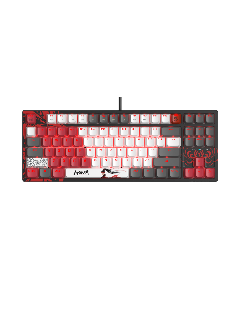Геймърска механична клавиатура А4tech Bloody Naraka S87 TKL Backlit red switch, USB - A4-KEY-S87-NARAKA