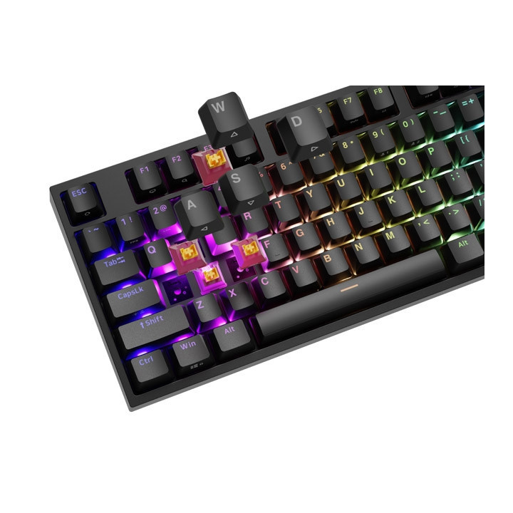 Механична геймърска клавиатура Thor 404 Black RGB Backlight Outemu Peach Silent, US Layout - NKG-2298