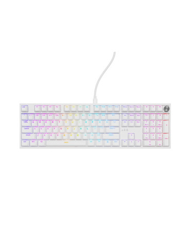 Механична геймърска клавиатура Thor 404 White RGB Backlight Gateron Peach Silent, US Layout - NKG-2300